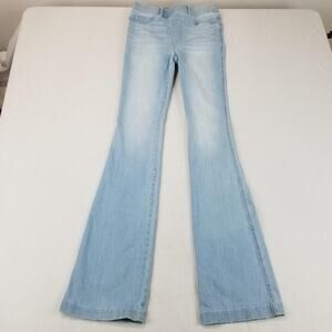 Spanx Jeans Womens Small Tall Light Wash Flare Pull On High Rise Stretch 20348T